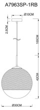 Подвесной светильник Arte Lamp Jupiter Copper A7963SP-1RB