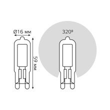Лампа светодиодная Gauss G9 3.5W 4100K прозрачная 107809203