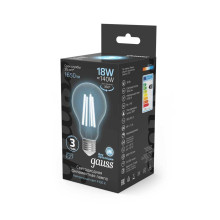 Лампа светодиодная филаментная Gauss E27 18W 4100K прозрачная 102902218