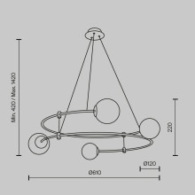 Подвесная люстра Maytoni Balance MOD317PL-04G
