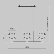 Подвесная люстра Maytoni Vision MOD411PL-03G
