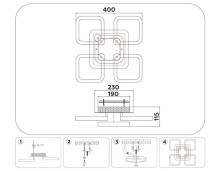 Потолочная светодиодная люстра Ambrella light Acrylica Original FA3861