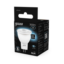 Лампа светодиодная Gauss GU4 3W 4100K матовая 132517203