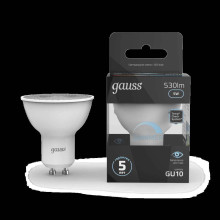 Лампа светодиодная Gauss GU10 5W 4100K матовая 101506205