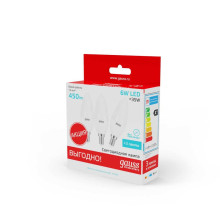 Лампа светодиодная Gauss E14 6W 4100K матовая 33126