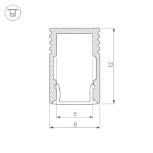 Профиль Arlight SL-MINI-8-H12-2000 ANOD 023714
