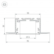 Профиль Arlight SL-Linia55-Fantom-2500 Seamless Anod 029507