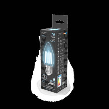 Лампа светодиодная филаментная Gauss E27 7W 4100K прозрачная 103802207