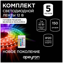 Светодиодная лента Apeyron 7,2W/m 30LED/m 3528SMD разноцветная 5M 10-47