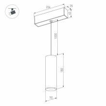 Трековый светодиодный светильник для магнитного шинопровода Arlight Mag-Spot-Hang-45-R50-7W Day4000 027008