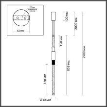 Подвесной светодиодный светильник Odeon Light Midcent Marmi 4361/14L