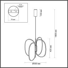 Подвесной светодиодный светильник Odeon Light Exclusive L-Vision Piuma 6664/53L