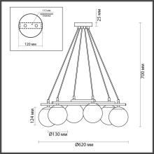 Подвесная люстра Lumion Moderni Randi 5212/6