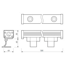 Линейный светодиодный прожектор Arlight AR-LINE-500-9W Warm3000 (GR, 15x60 deg, 230V) 041724