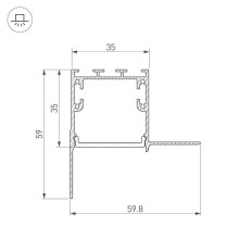 Профиль Arlight SL-LINIA32-FANTOM-EDGE-2000 ANOD 027159