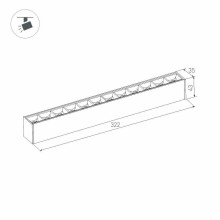 Трековый светодиодный светильник для магнитного шинопровода Arlight Mag-Laser-45-L320-12W Warm3000 026937