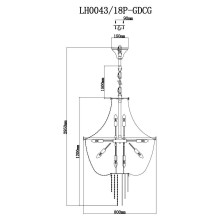 Подвесная люстра Lumien Hall Лиссоне LH0043/18P-GDCG