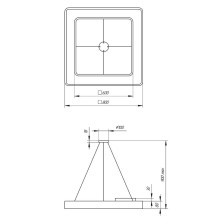 Подвесной светодиодный cветильник Geometria ЭРА Quadro SPO-162-W-40K-070 70Вт 4000К белый Б0050584