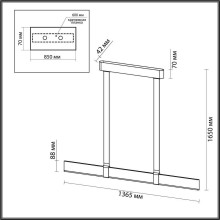 Подвесной светодиодный светильник Odeon Light Hightech Vincent 6630/36L