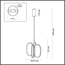 Подвесной светодиодный светильник Odeon Light Exclusive L-Vision Piuma 6665/38L