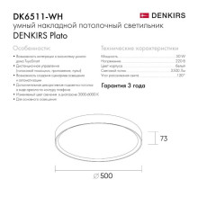 Потолочный светодиодный светильник Denkirs DK6511-WH