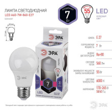 Лампа светодиодная ЭРА E27 7W 6500K матовая LED A60-7W-860-E27 Б0044087