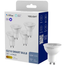 Лампа светодиодная диммируемая Yeelight GU10 4,8W 2700K прозрачная (4 шт) YGYC0120005WTEU