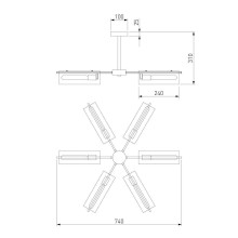 Потолочная люстра Eurosvet Trompeta 70144/6 хром