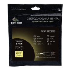 Светодиодная лента Apeyron 41W/m 240LED/m 2835SMD теплый белый 5M 00-306