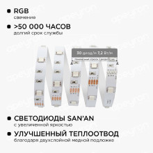 Светодиодная лента Apeyron 7,2W/m 30LED/m 3528SMD разноцветная 5M 10-47