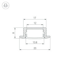 Профиль встраиваемый Arlight LINE-2308-F-2000 WHITE 044237