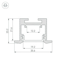 Профиль встраиваемый Arlight SL-LINE-3523-F-2500 WHITE 043117