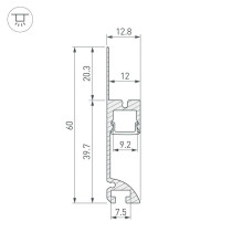 Профиль встраиваемый Arlight PLINTUS-FANTOM-L-2000 BLACK 041213