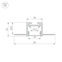 Профиль встраиваемый Arlight SL-LINIA20-FANTOM-2500 WHITE 043118