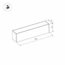 Трековый светодиодный светильник для магнитного шинопровода Arlight Mag-Flat-45-L205-6W Warm3000 026946