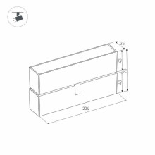 Трековый светодиодный светильник для магнитного шинопровода Arlight Mag-Flat-Fold-45-S205-6W Day4000 026988