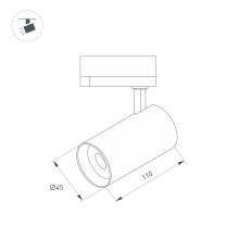 Трековый светодиодный светильник Arlight LGD-SPOT-2TR-R45-7W Day4000 (BK, 24 deg, 230V) 042540