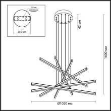 Подвесной светодиодный светильник Odeon Light L-vision Rudy 3890/96L