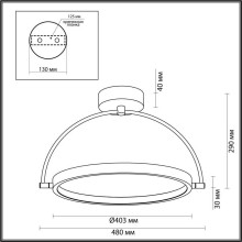 Потолочный светодиодный светильник Odeon Light Midcent Solaris 6627/36CL