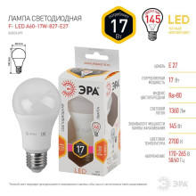 Лампа светодиодная ЭРА E27 17W 2700K матовая LED A60-17W-827-E27 Б0031699