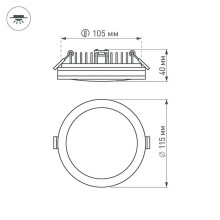 Встраиваемый светодиодный светильник Arlight LTD-115SOL-15W Day White 020709