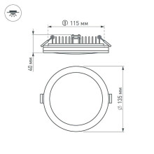 Встраиваемый светодиодный светильник Arlight LTD-135SOL-20W Day White 020711