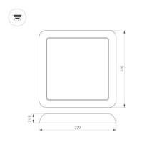 Встраиваемый светодиодный светильник Arlight CL-Fiokk-S220x220-18W Day4000-Mix 034471