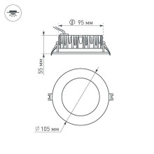 Встраиваемый светодиодный светильник Arlight LTD-105WH-Frost-9W Day White 110deg 021492