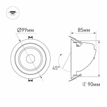 Встраиваемый светодиодный светильник Arlight LTD-Explorer-R100-12W Warm3000 024026