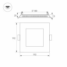 Встраиваемый светодиодный светильник Arlight DL-192x192M-18W Warm White 020134