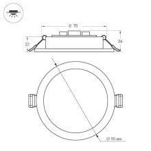 Встраиваемый светодиодный светильник Arlight DL-BL90-5W White 021430