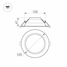 Встраиваемый светодиодный светильник Arlight IM-Cyclone-R165-18W Warm3000 023213(2)