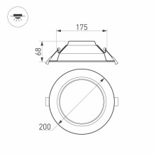 Встраиваемый светодиодный светильник Arlight IM-Cyclone-R200-20W Day4000 023215(2)