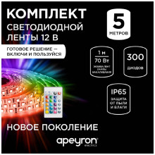 Светодиодная влагозащищенная лента Apeyron 14,4W/m 60LED/m 3528SMD разноцветная 5M 10-35